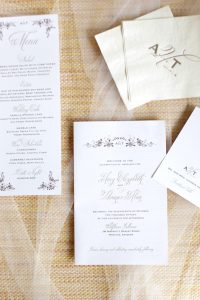 A wedding invitation set
