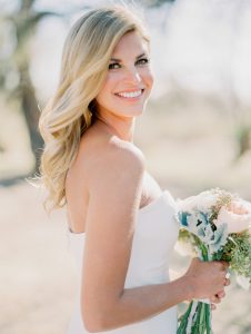 A bride with blonde hair