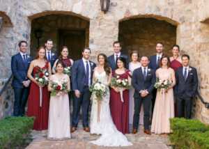 A group of people at a bridal party