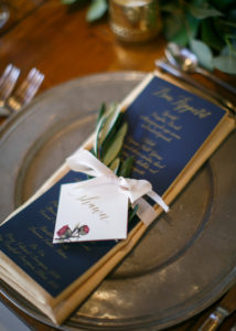 A wedding invitation on a napkin